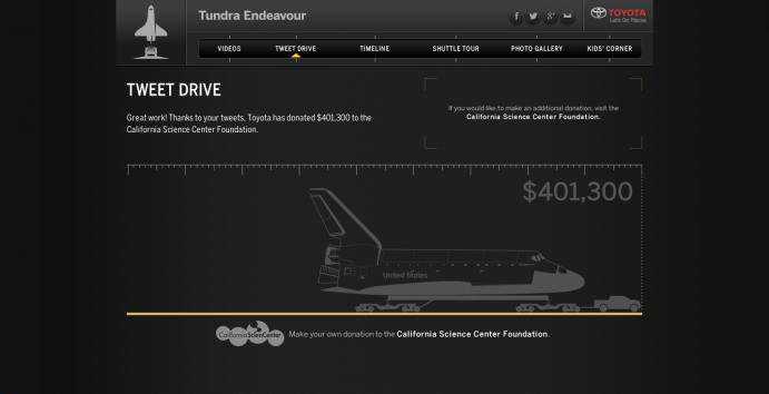 Tundra Endeavour Tweet Drive